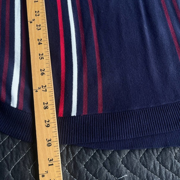 Joseph A Sweater Womens Extra Large XL Blue Red Striped Ruffle Zip Sleeve NEW - Picture 11 of 11